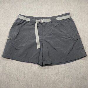 Columbia Mens XL Black/Gray Nylon Cargo Hiking  Shorts With Adjustable Belt